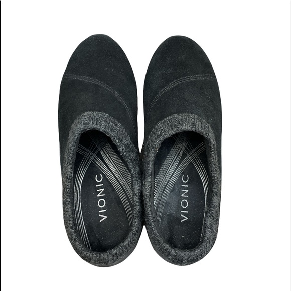 Vionic Arbor Action Black Suede Slip On Wedge Clog Shoe Womens Size 6.5 - Picture 5 of 7